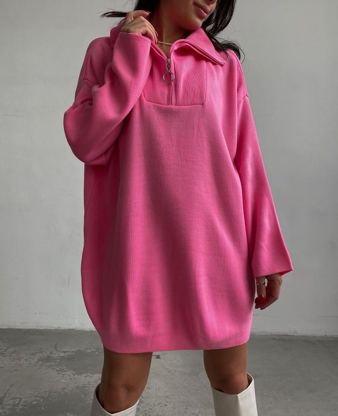 Paul Lapel Long Sleeve Knit Sweater